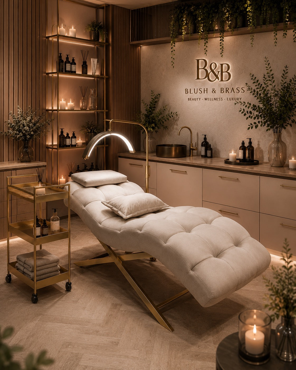 The Roma Velour Treatment Bed – Cashmere & Brass