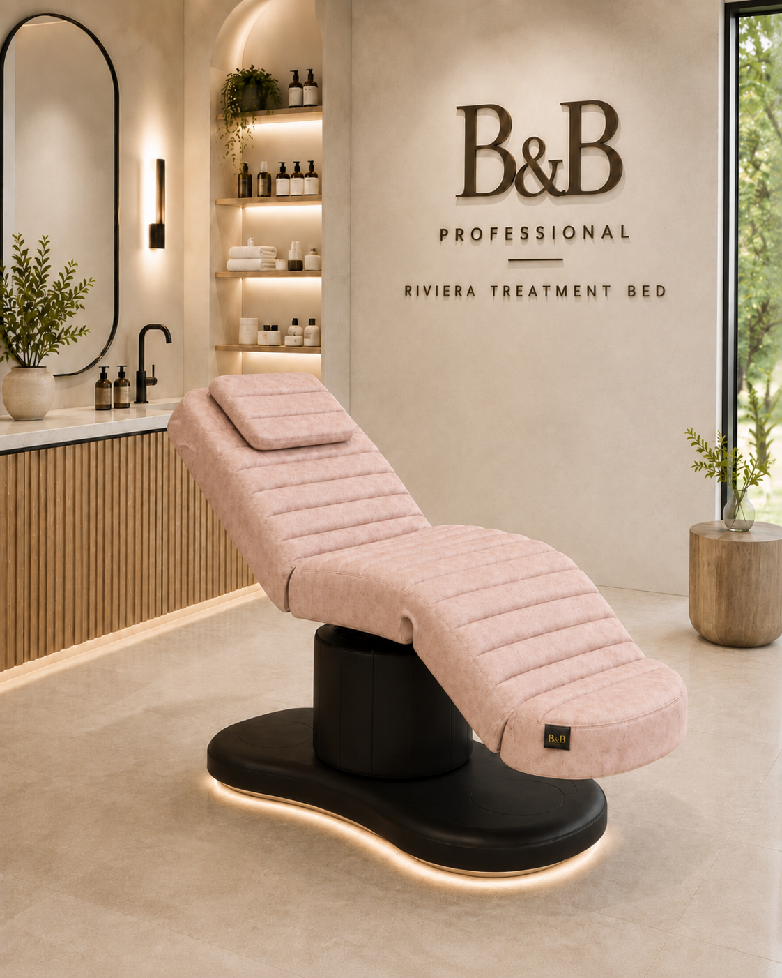 The Riviera Electric Treatment Bed – Blush & Noir