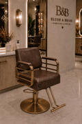 The Valencia Styling Chair – Espresso & Brass